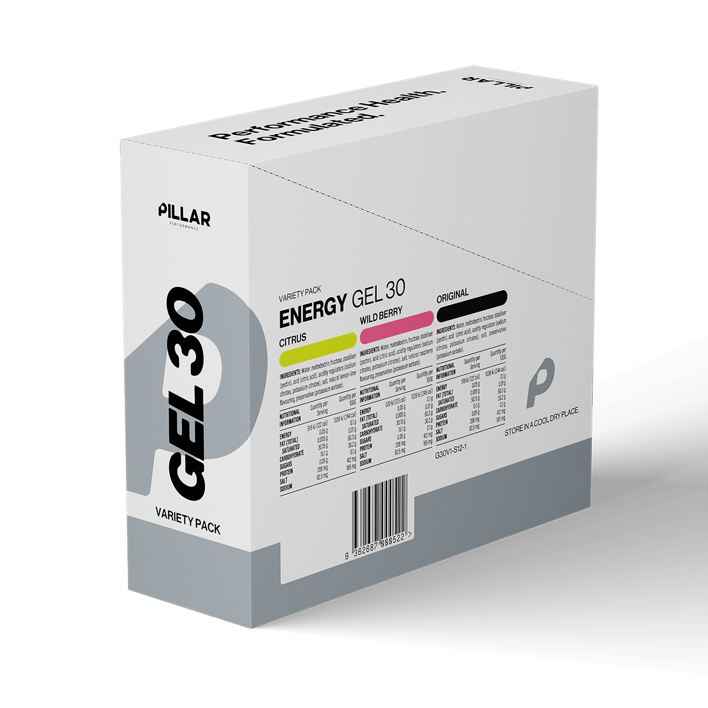 PILLAR Energy Gel Mixed box of 12