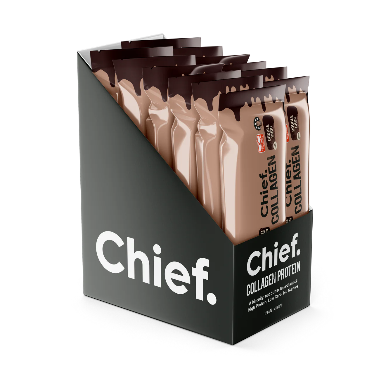Chief Collagen Protein Double Choc Bar Box