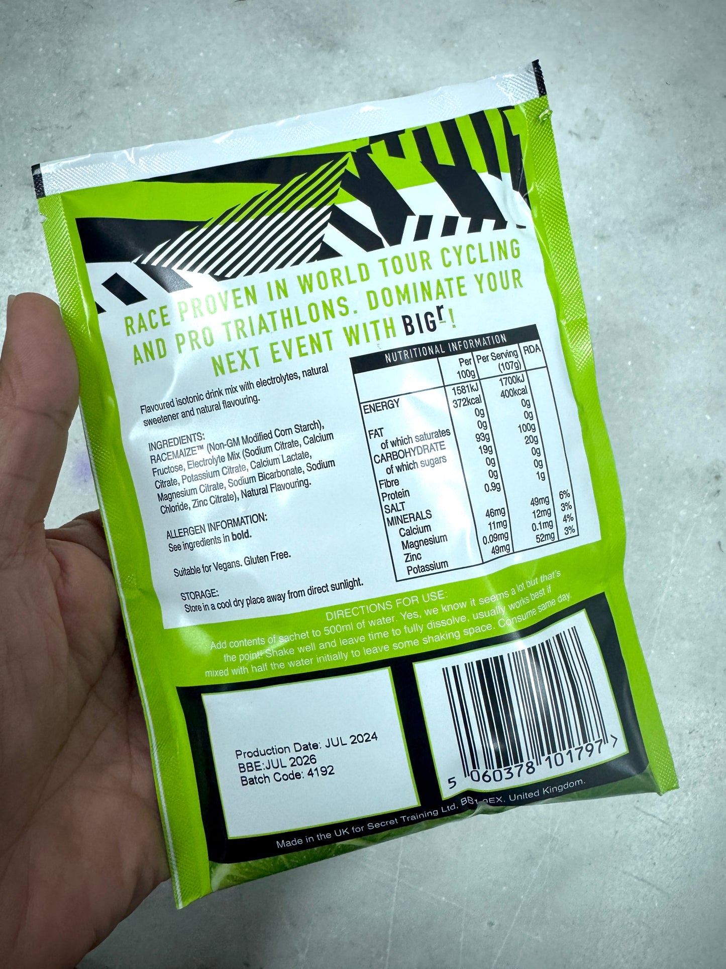 Stealth BiGr Endurance Mix with 100g carbs per serving