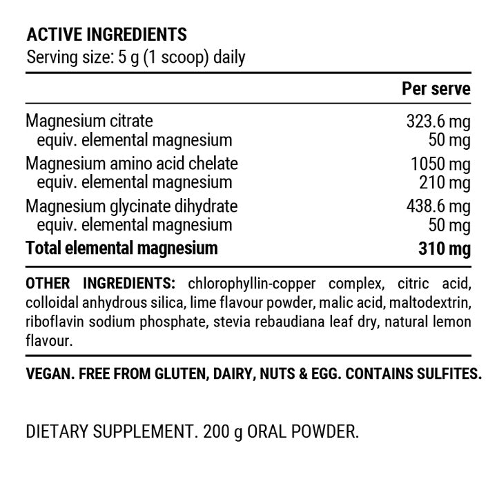 PILLAR Performance Triple Magnesium Powder - Lemon Lime