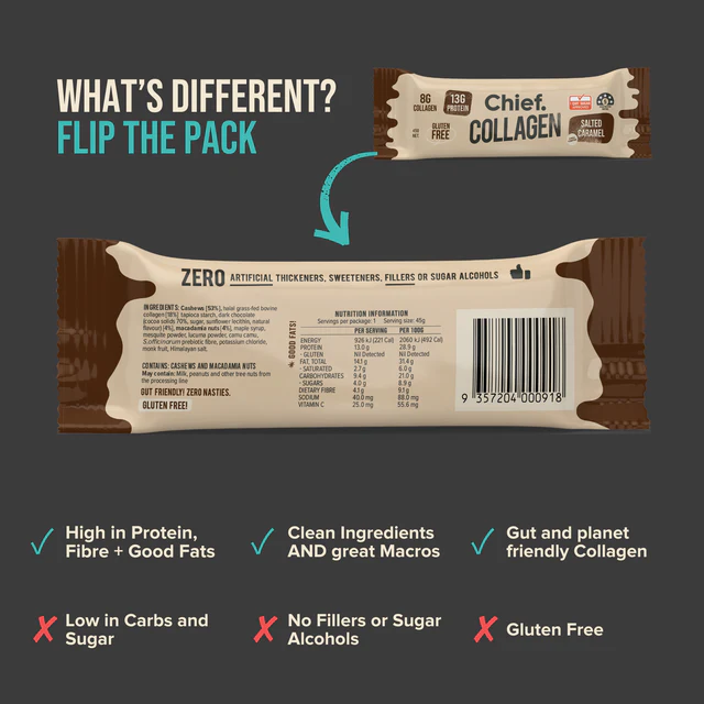Chief Collagen Protein Choc Salted Caramel Bar