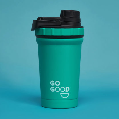 Go Good - 500ML Stainless Steel Protein Shaker Green