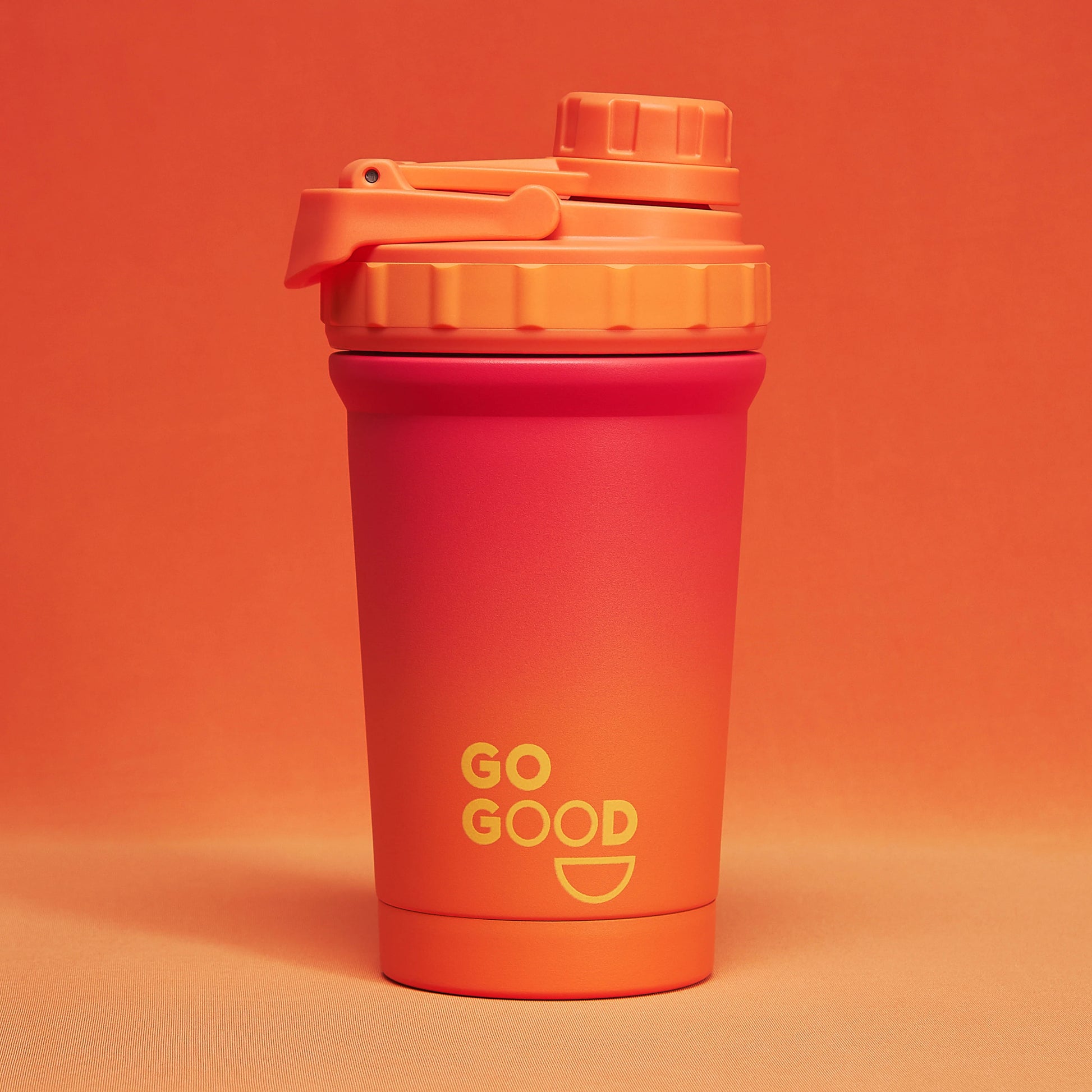 Go Good - 500ML Stainless Steel Protein Shaker Orange 