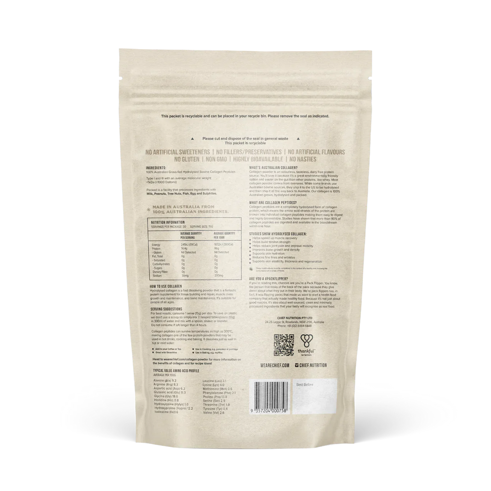 Chief Collagen Powder Unflavoured Back