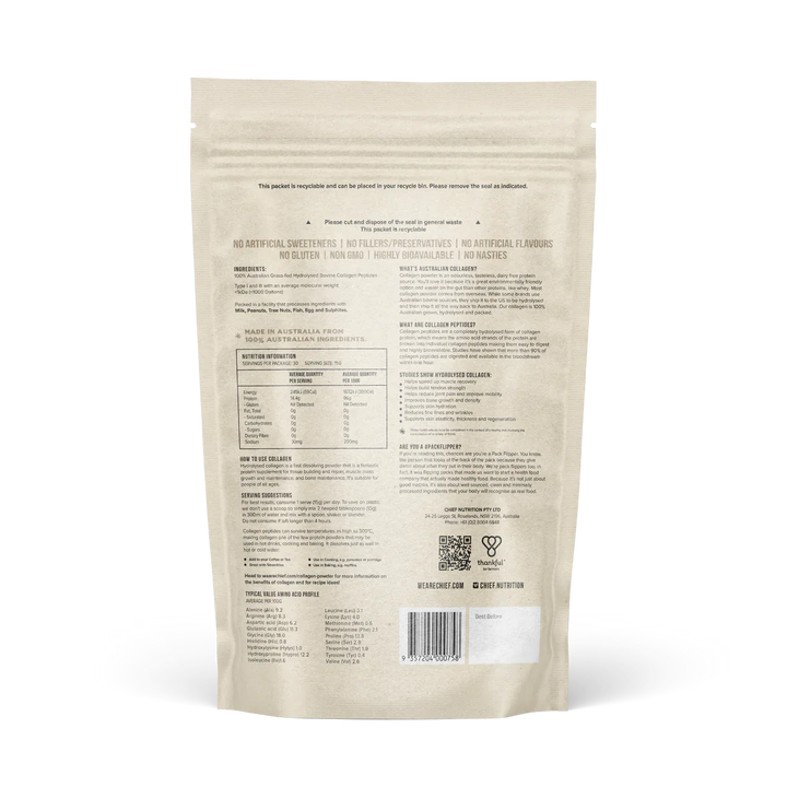 Chief Collagen Powder Unflavoured Back