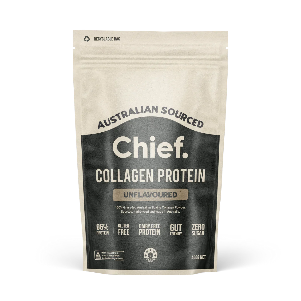 Chief Collagen Powder Unflavoured Front 