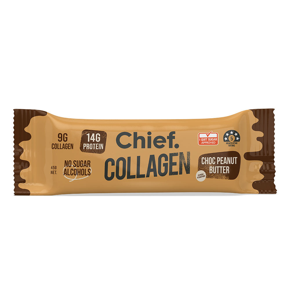 Chief Collagen Protein Bar Choc Peanut Butter