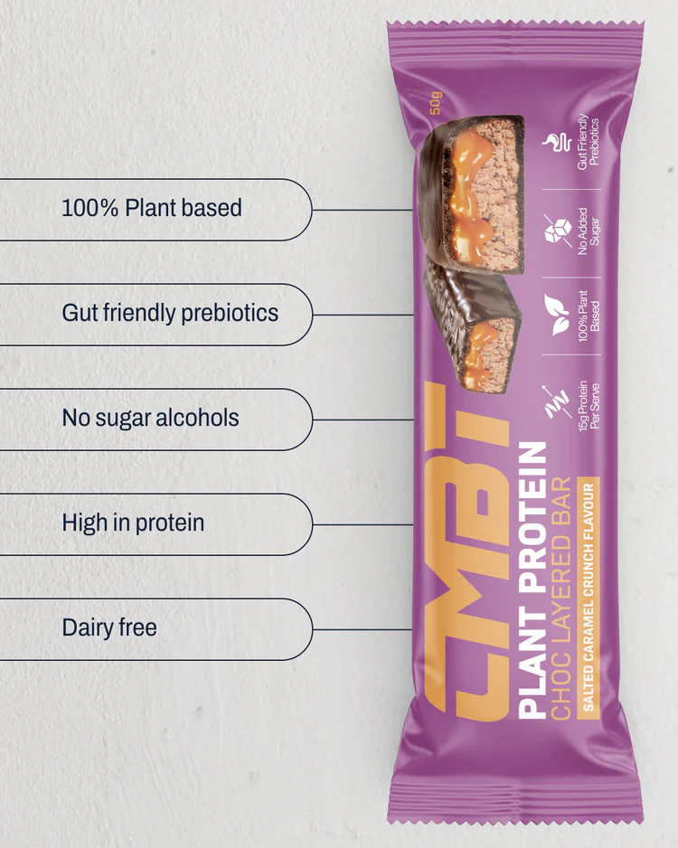 CMBT Plant Protein Choc Layered Bar Informative 