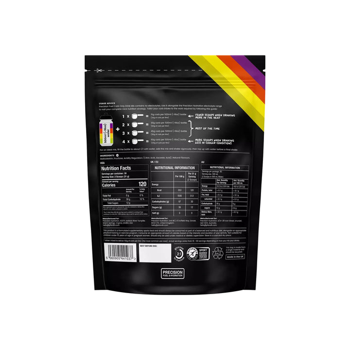 Precision Fuel &amp; Hydration Carb Only Drink Mix Back