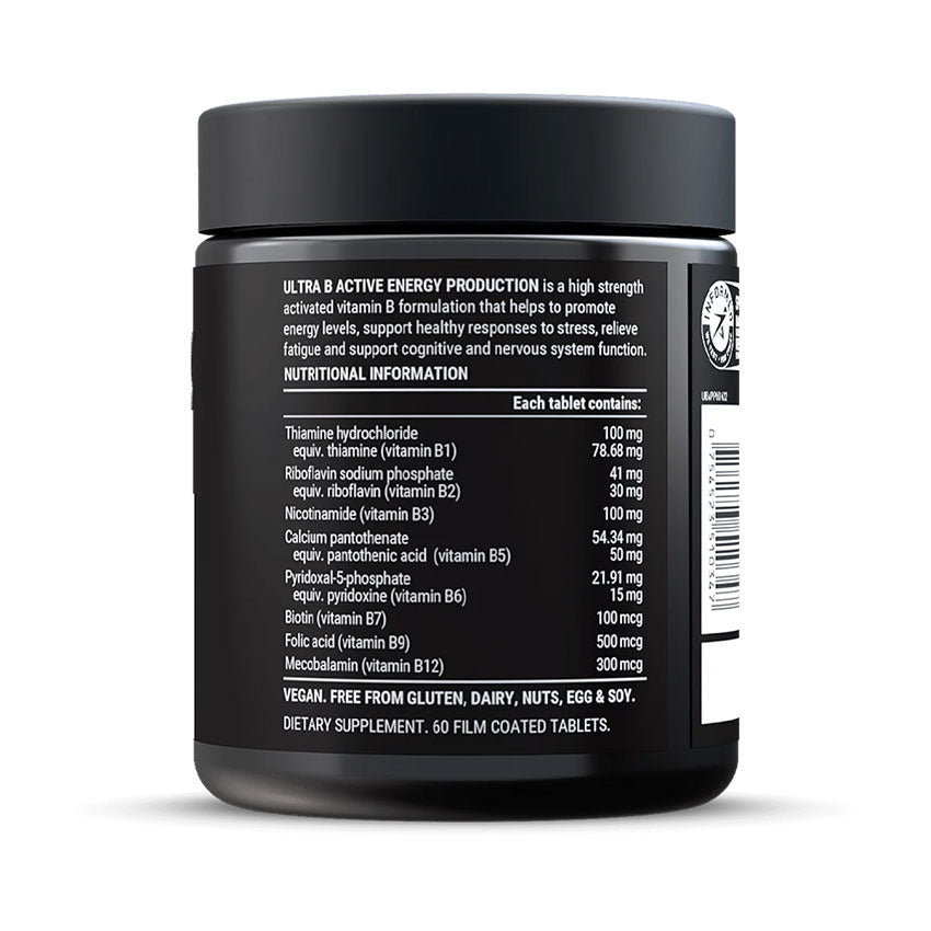 PILLAR Performance Ultra B Active Energy Production Nutritional Information 
