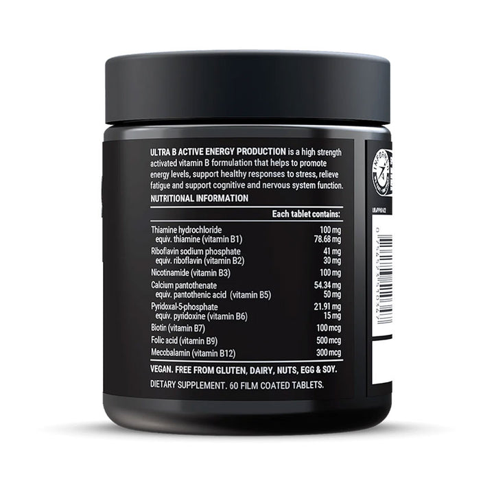 PILLAR Performance Ultra B Active Energy Production Nutritional Information 
