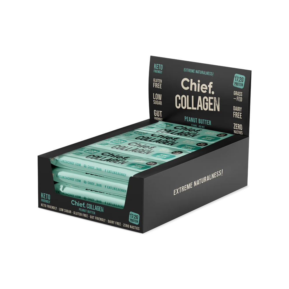 Chief Collagen Protein Peanut Butter Bar Box 