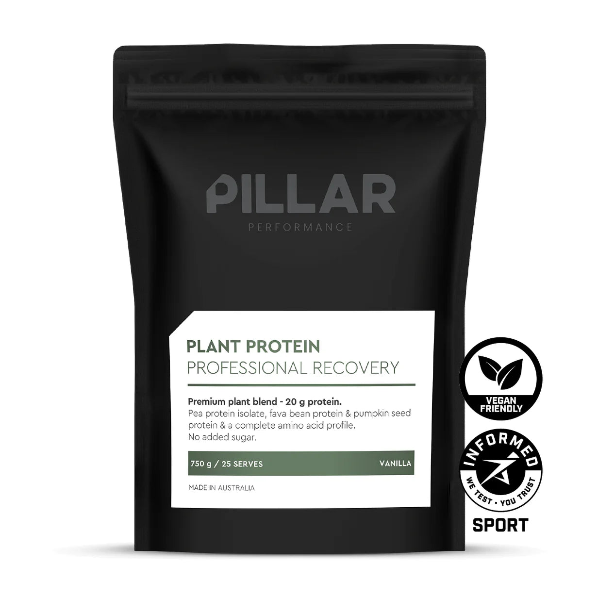 PILLAR Performance Plant Protein Isolate -Vanilla 750g