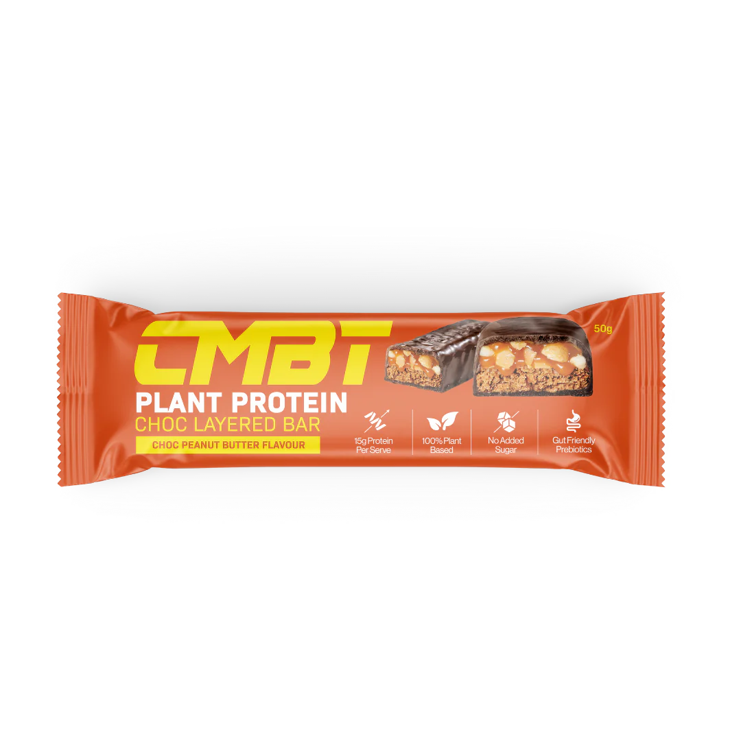 CMBT Plant Protein Choc Layered Bar Choc Peanut Butter 