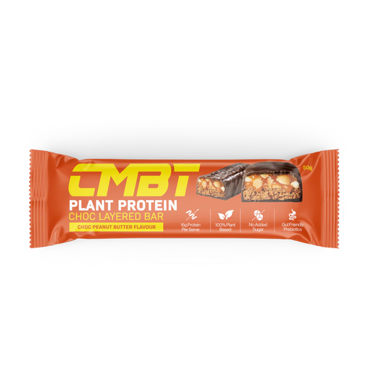 CMBT Plant Protein Choc Layered Bar Choc Peanut Butter 