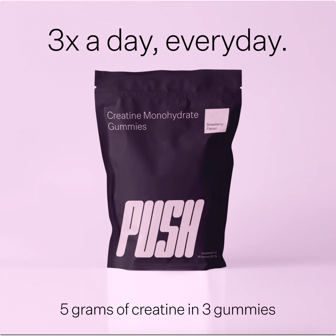 PUSH Creatine Monohydrate Gummies - Strawberry (Pre-order)