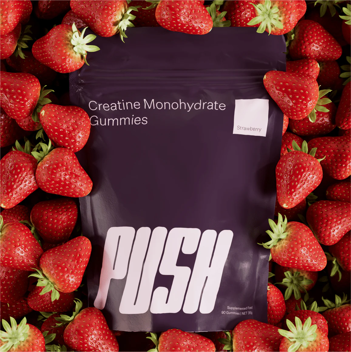 PUSH Creatine Monohydrate Gummies - Strawberry (Pre-order)