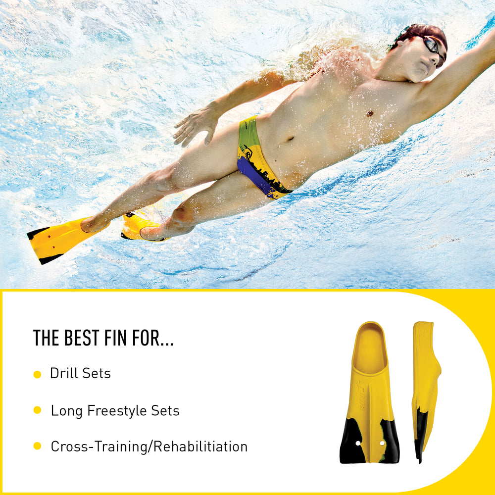 FINIS Z2 Gold Zoomers | Short Blade Swim Fins Infographic 