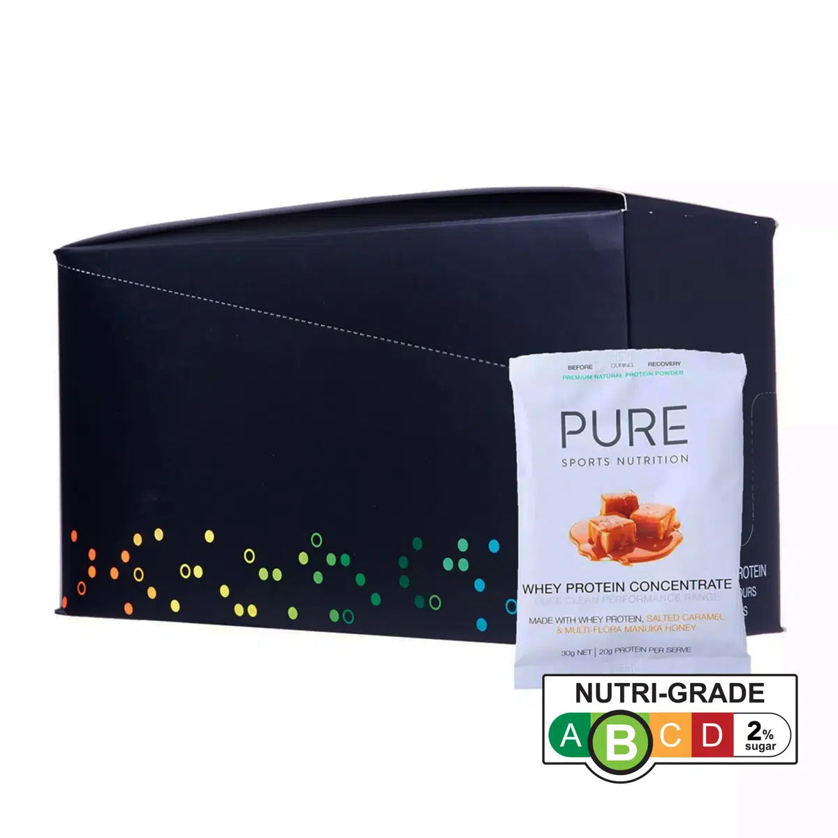 PURE Whey Protein Salted Caramel - 30g sachet / 1 serves Box 