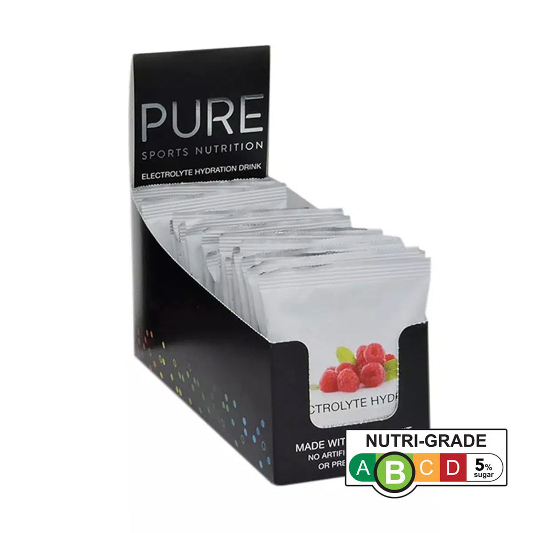 PURE Electrolyte Hydration 42g Single Sachet Raspberry Box 