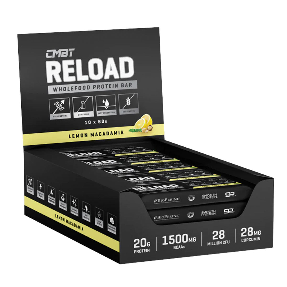 CMBT Reload Protein Bars Lemon Macadamia Box