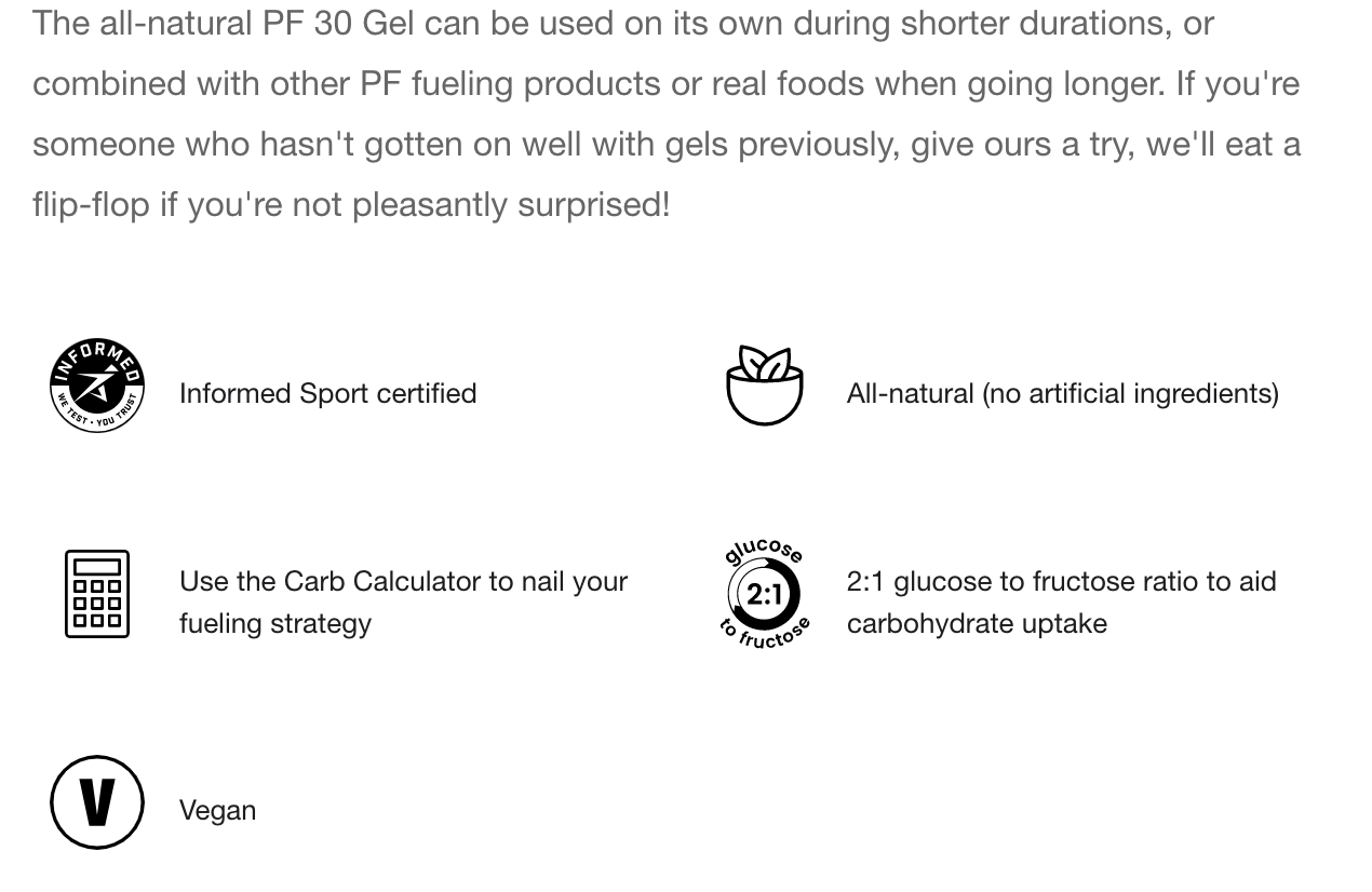 Precision Fuel & Hydration PF30 Caffeine Gel Certifications