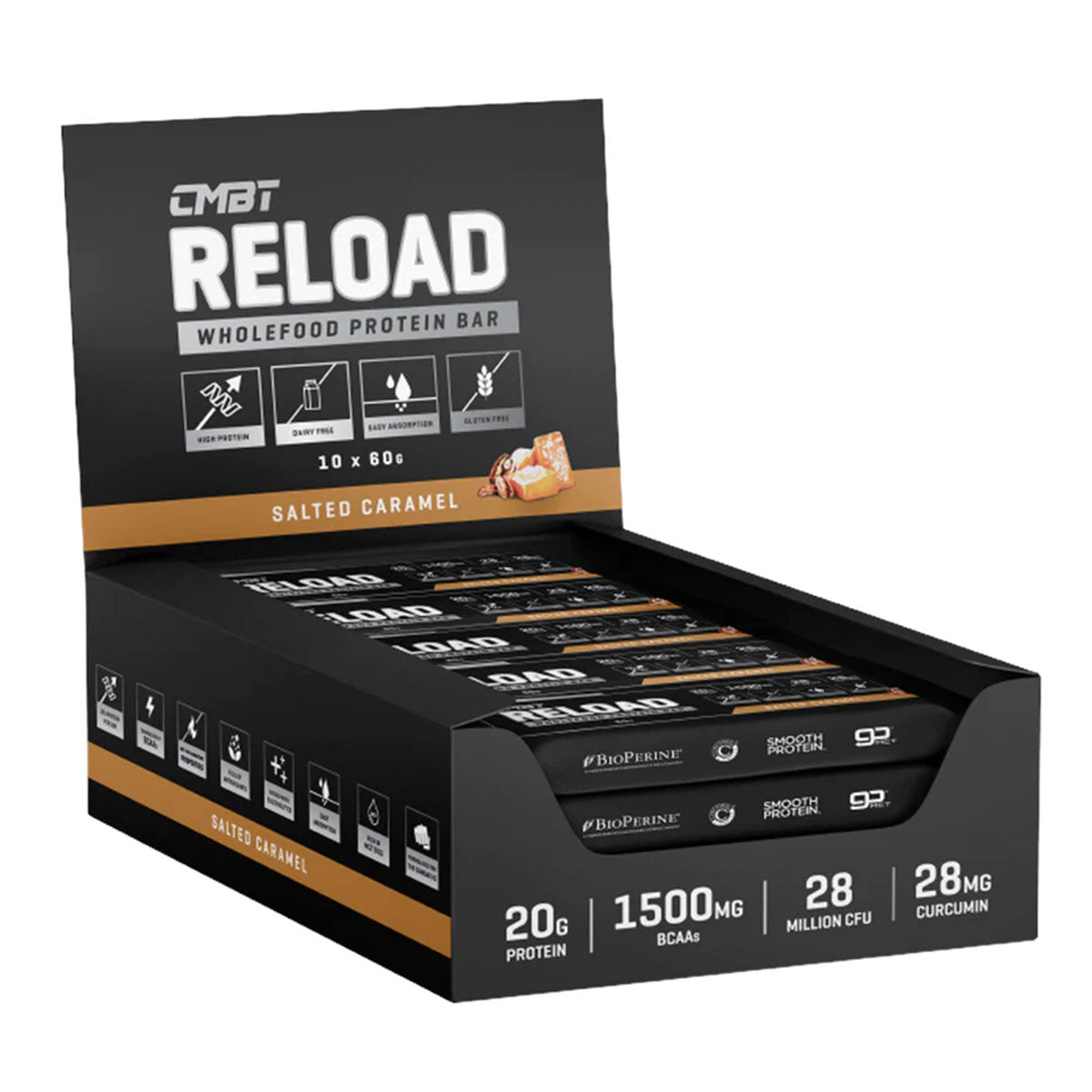 CMBT Reload Protein Bars Salted Caramel Box 